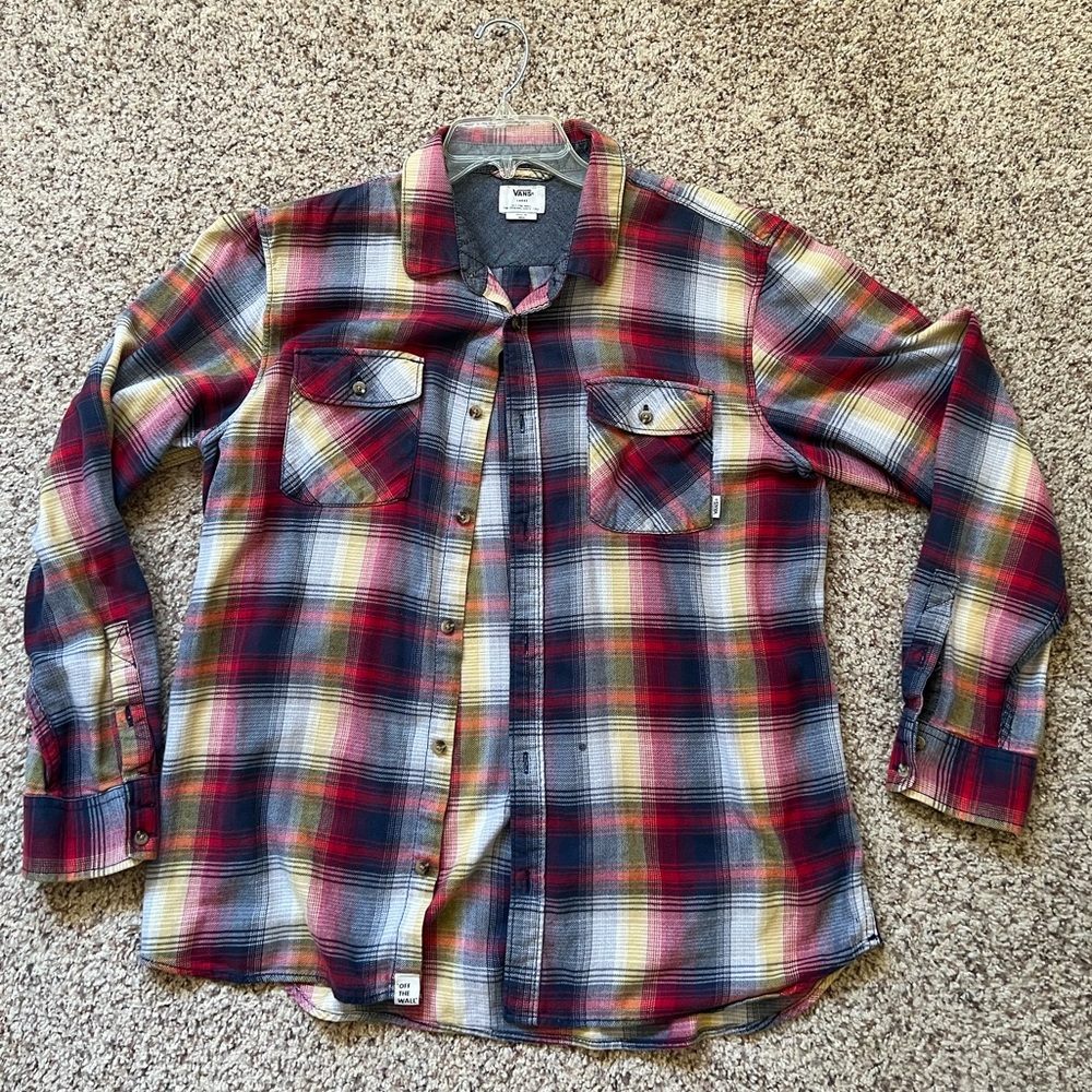 Vans Flannel - black yellow red - LARGE